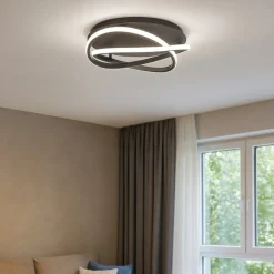 Plafoniere Moderne-Gea Luce atia plafoniera moderna led 40w 3000k nera design originale