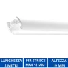 Strisce Led-Gea Luce baku p profilo plafone bianco per strisce led max 10mm
