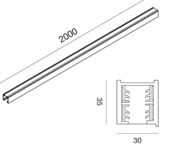 Illuminazione A Binario-Gea Luce binario trifase bianco 2 mt