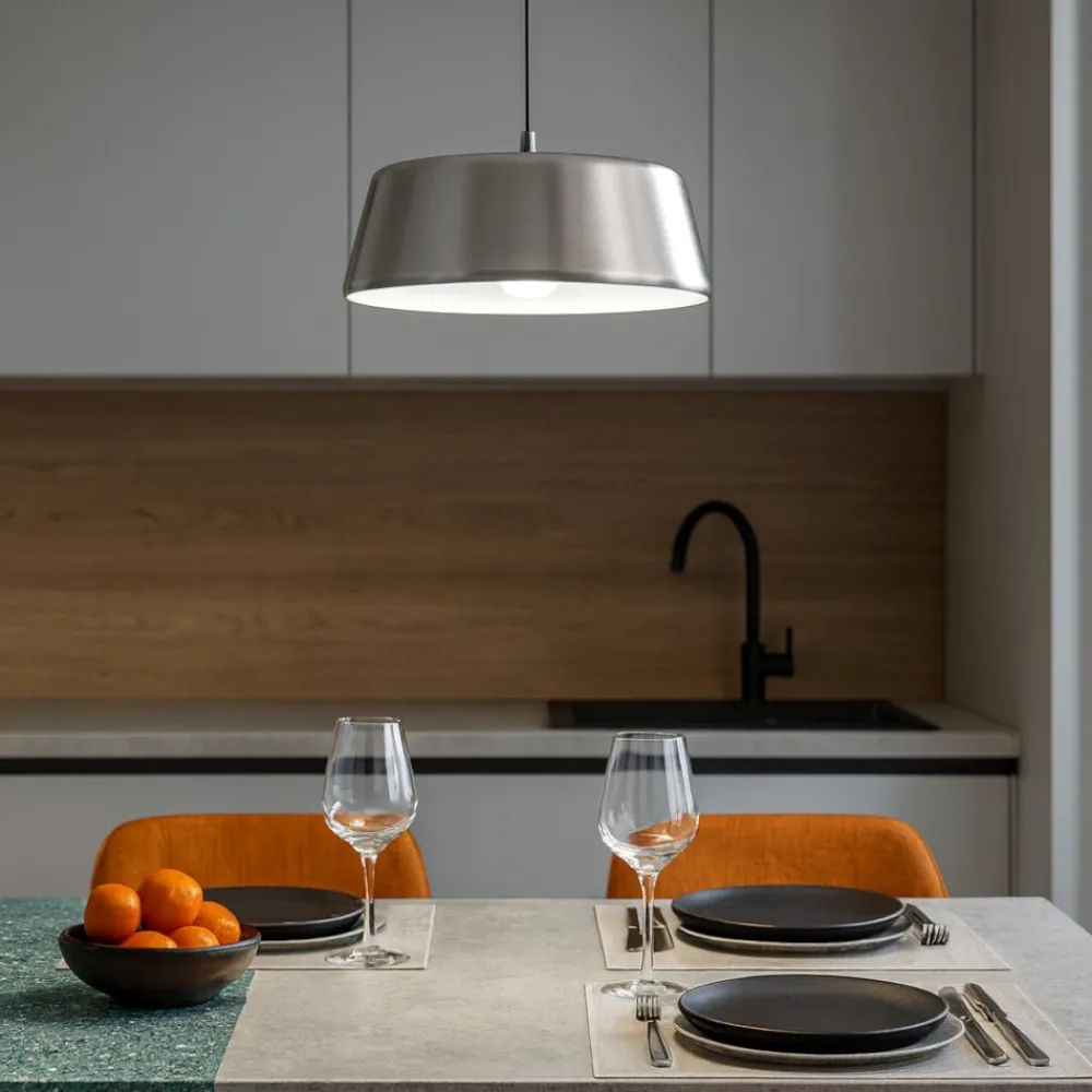 Lampadari Cucina-Gea Luce blanca lampadario per cucina moderna nickel