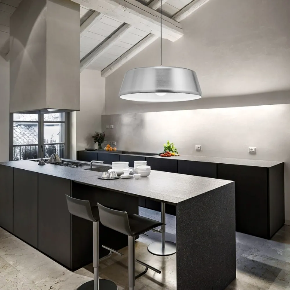 Lampadari Cucina-Gea Luce blanca lampadario per cucina moderna nickel