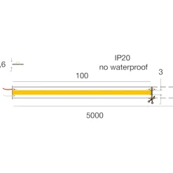Strisce Led-Gea Luce bobina 5mt striscia led cob 8w-mt 4000k 24vdc