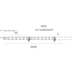 Strisce Led-Gea Luce bobina 5mt striscia led 11w-m 3000k 24vdc