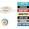 Strisce Led-Gea Luce bobina 5 mt striscia led cob 24vdc 8w-mt 3000k