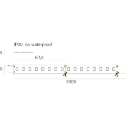 Strisce Led-Gea Luce bobina striscia led 5mt 12w-mt 4000k 24vdc