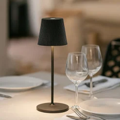 Lampade Da Tavolino Esterno-Gea Luce brillia lampada da tavolo led 3w 3000k ip54 nera ricaricabile