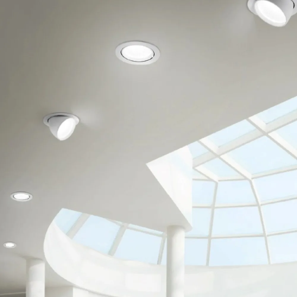 Faretti Da Incasso-Gea Luce chandra faretto da incasso led 20w 3000k orientabile bianco