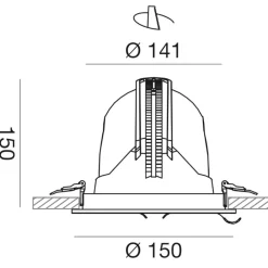 Faretti Da Incasso-Gea Luce chandra faretto da incasso led 40w 4000k orientabile bianco