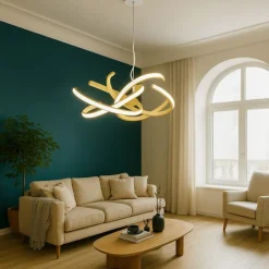 Lampadari Moderni-Gea Luce cinzia lampadario moderno led 46w 3000k colore oro