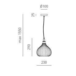 Lampade A Sospensione-Gea Luce cleofe lampada a sospensione portalampada vetro lavorato