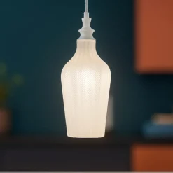 Lampade A Sospensione-Gea Luce cleofe lampada a sospensione vetro bianco opale