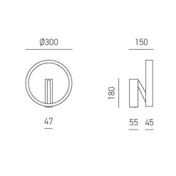 Applique Da Parete-Gea Luce criseide applique moderna led 3000k nera biemissione