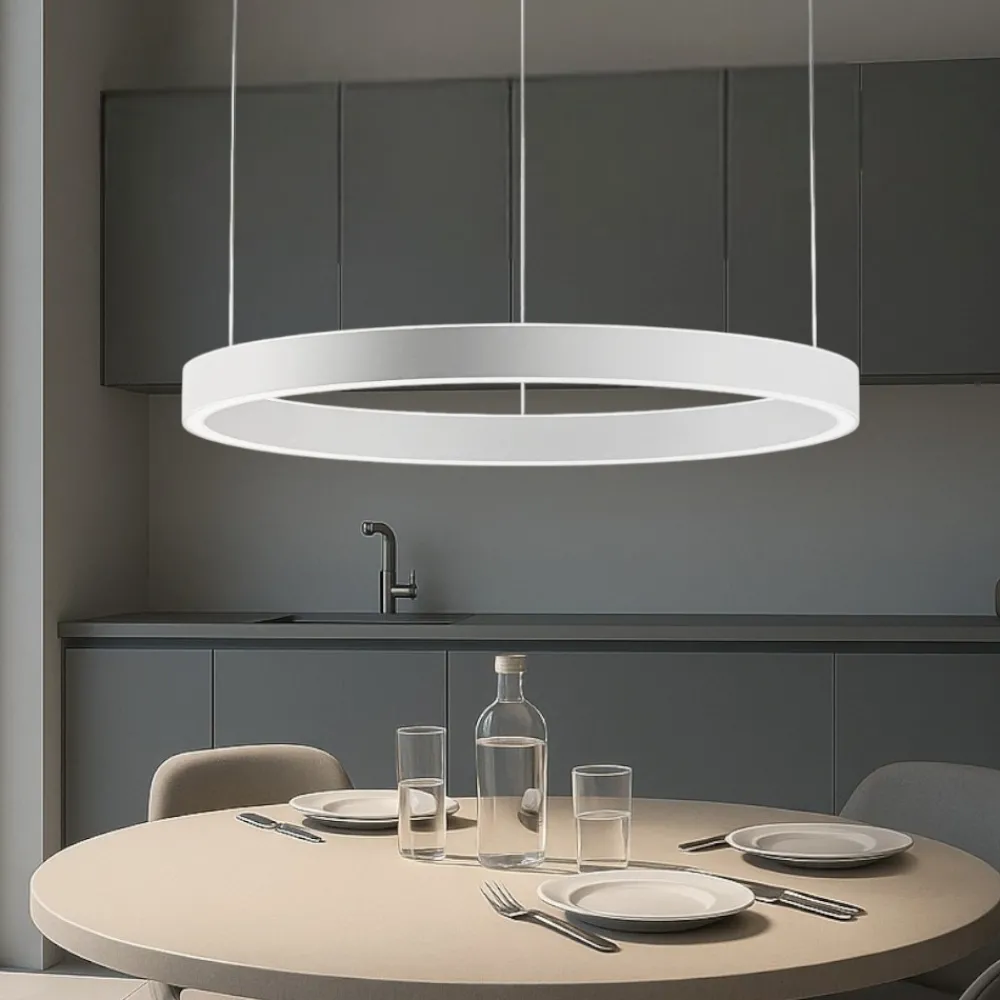 Lampadari Cucina-Gea Luce criseide lampadario cucina led 80w 3000k bianco rotondo