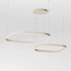 Lampadari Moderni-Gea Luce criseide lampadario doppio diffusore led 3000k sabbia per soggiorno