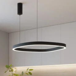 Lampadari Moderni-Gea Luce criseide lampadario quadrato led 60w 3000k nero per soggiorno