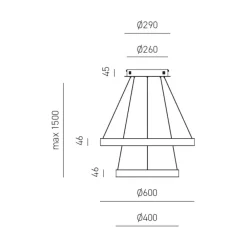Lampadari Moderni-Gea Luce criseide lampadario moderno led 60w 3000k oro