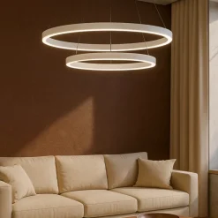 Lampadari Moderni-Gea Luce criseide lampadario moderno led 75w 3000k doppio anello