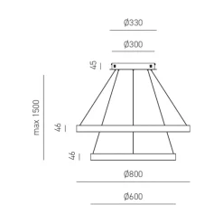 Lampadari Moderni-Gea Luce criseide lampadario moderno led 75w 3000k doppio anello