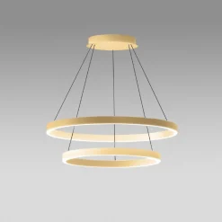 Lampadari Moderni-Gea Luce criseide lampadario moderno led 75w 3000k circolare colore oro