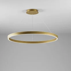 Lampadari Moderni-Gea Luce criseide lampadario moderno led 100w 3000k ad anello colore oro