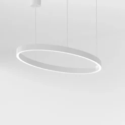 Lampadari Moderni-Gea Luce criseide lampadario moderno led 3000k ovale bianco 90cm