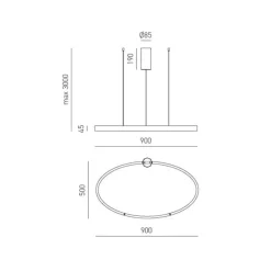 Lampadari Moderni-Gea Luce criseide lampadario moderno led 3000k ovale bianco 90cm