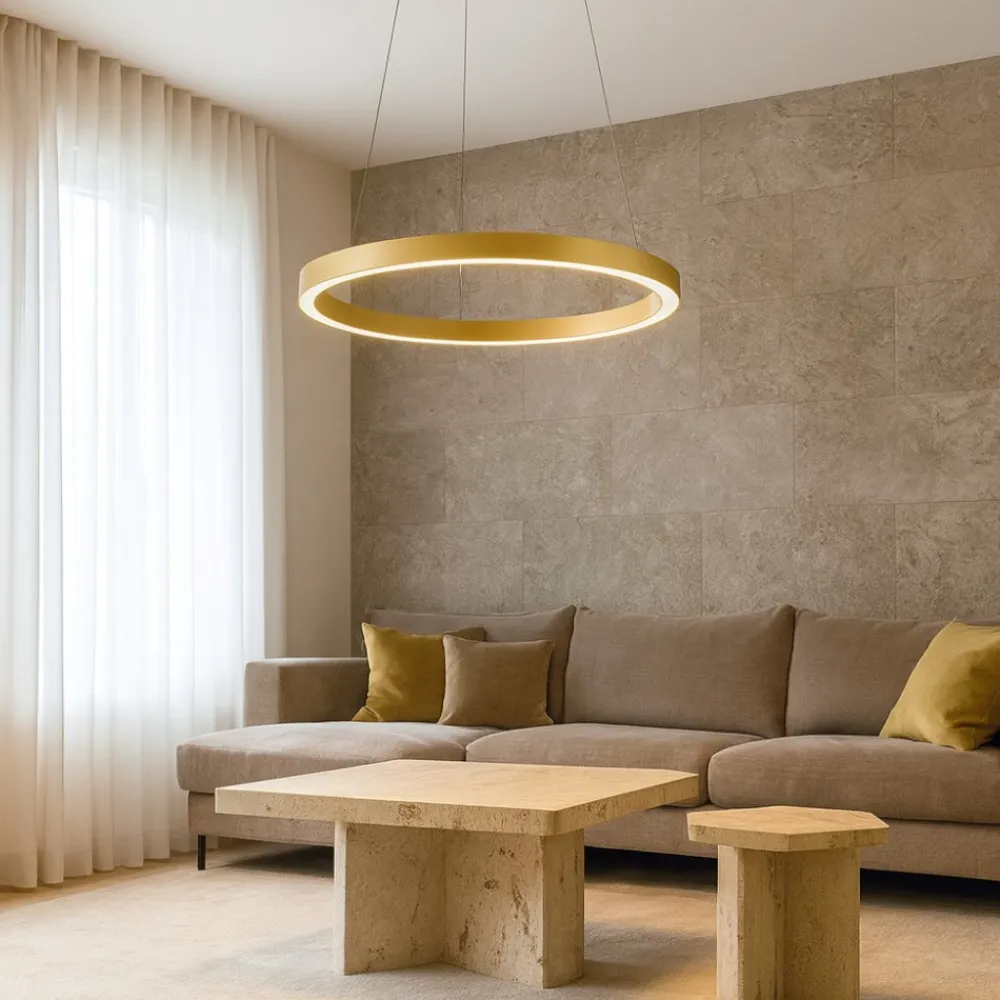 Lampadari Moderni-Gea Luce criseide s-g oro lampadario led 80w 3000k moderno