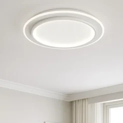 Plafoniere Moderne-Gea Luce dharma plafoniera moderna led 40w 3000k bianca doppio cerchio