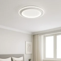Plafoniere Moderne-Gea Luce dharma plafoniera moderna led 40w 3000k bianca doppio cerchio