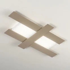 Plafoniere Moderne-Gea Luce doha plafoniera led 50w 3000k moderna tortora