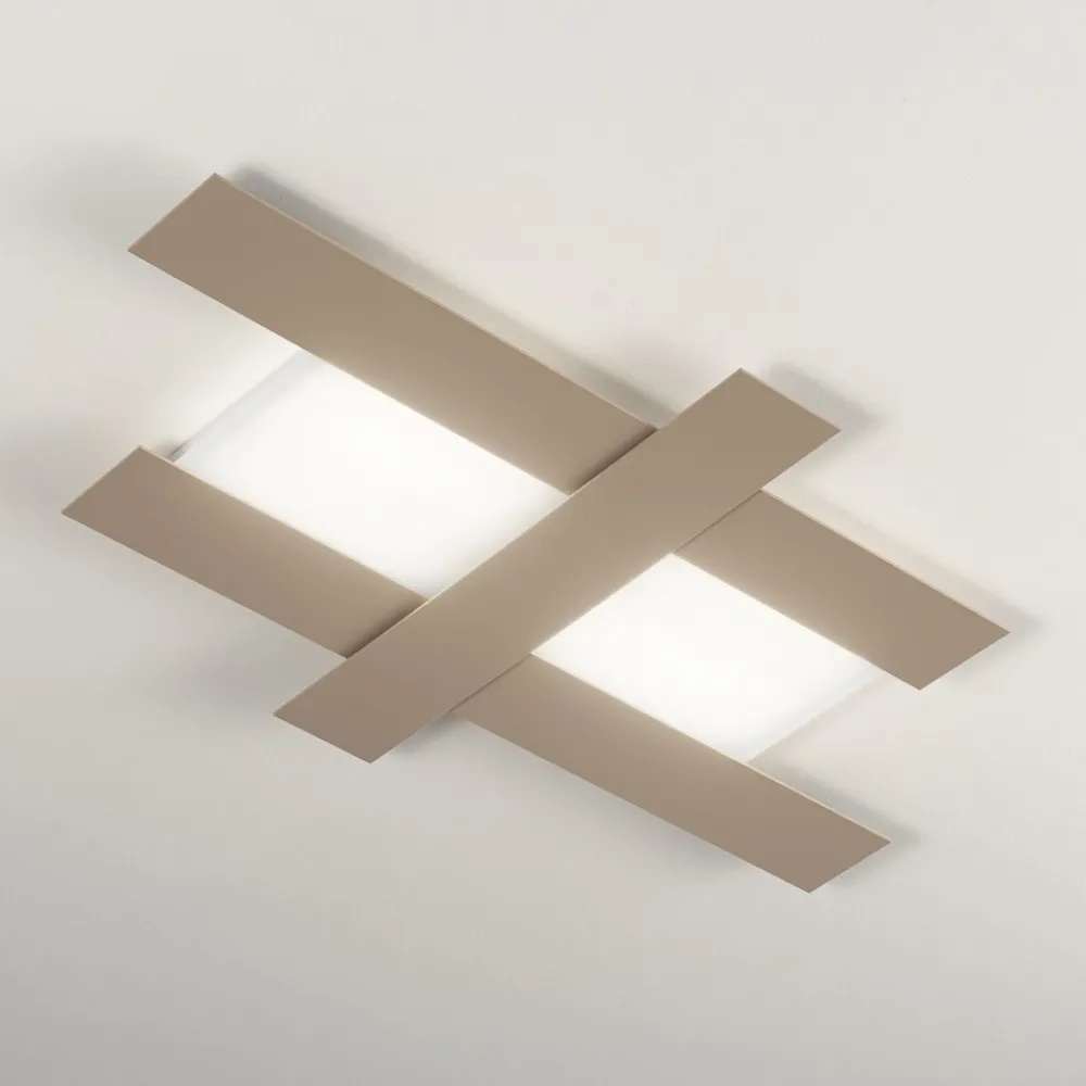 Plafoniere Moderne-Gea Luce doha plafoniera led 50w 3000k moderna tortora
