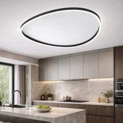 Plafoniere Moderne-Gea Luce ecaris plafoniera led per cucina moderna nera led 3000k 4000k