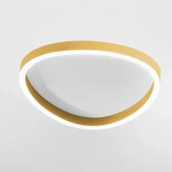Plafoniere Moderne-Gea Luce ecaris plafoniera moderna oro spazzolato per soggiorno led biemissione