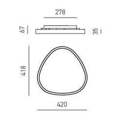 Plafoniere Moderne-Gea Luce ecaris plafoniera moderna oro spazzolato per soggiorno led biemissione