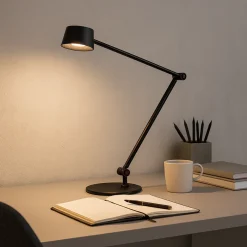 Lampade Da Tavolo-Gea Luce efira lampada da scrivania nera led 3000k dimmerabile