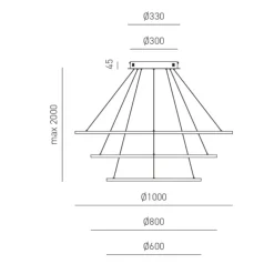 Lampadari Moderni-Gea Luce erika lampadario moderno led 128w 3000k per salotto