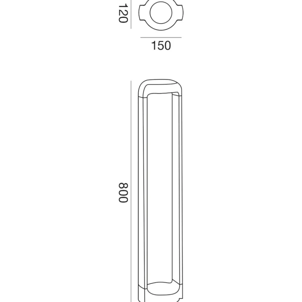 Lampioni Da Giardino-Gea Luce eurus lampione da giardino led 3000k antracite ip65 h80 cm
