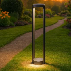 Lampioni Da Giardino-Gea Luce eurus lampione da giardino led 4000k antracite ip65 h80 cm