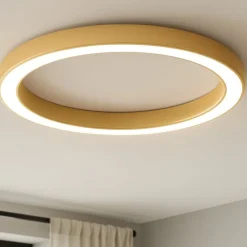 Plafoniere Moderne-Gea Luce flor plafoniera moderna led 80w 3000k tonda colore oro