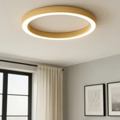 Plafoniere Moderne-Gea Luce flor plafoniera moderna led 80w 3000k tonda colore oro