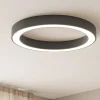 Plafoniere Moderne-Gea Luce flor plafoniera nera led 60w 3000k