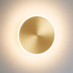 Applique Da Parete-Gea Luce fortuna applique led 20w 3000k oro rotonda moderna