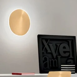 Applique Da Parete-Gea Luce fortuna applique led 20w 3000k oro rotonda moderna