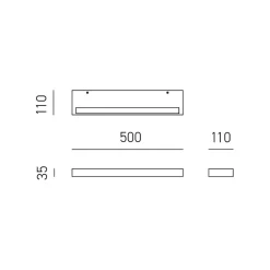 Applique Da Parete-Gea Luce gap applique da parete led 44w 3000k nero minimal