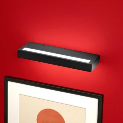 Applique Da Parete-Gea Luce gap applique da parete led 34w 3000k rettangolare nera