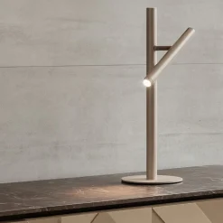 Lampade Da Tavolo-Gea Luce glst40 lampada da tavolo led orientabili 3000k tortora
