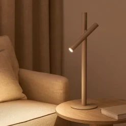 Lampade Da Tavolo-Gea Luce glst40 lampada da tavolo led orientabili 3000k tortora