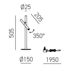 Lampade Da Tavolo-Gea Luce glst40 lampada da tavolo led orientabili 3000k tortora