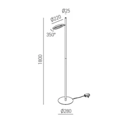 Lampade Da Terra-Gea Luce gpi lampada da terra led 3000k orientabile tortora