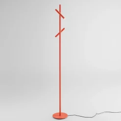 Lampade Da Terra-Gea Luce gpi lampada da terra moderna doppio led 3000k orientabile arancione